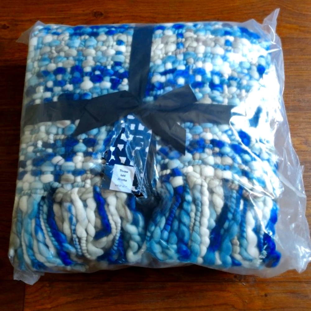 NEW West Elm Marled Basketweave Throw